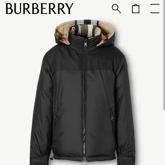 Burberry Tan and Black Puffer Jacket 505 475 1002